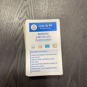 Level Up RN Lab Values Flashcards